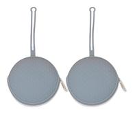 Ounfhtrttk Storage Bag Portable Dustproof Baby Storage Silicone Bag with Lanyard Baby Storage Bag Gray