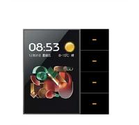 Ounfhtrttk Tuya Zigbee 3.5 Inch Smart Wall Switch Touch Screen 4 Groups Switch 8-Way Scene Radar Sensor Dimming Switch Smart Home A