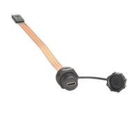 Ounfhtrttk USB 3.1 Type-C Male to Female Extension Cable 10Gbps Flush Panel Mount USB C FPC Ribbon Flat Cable100W for Data Transfer