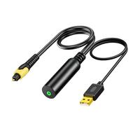 Ounfhtrttk USB Digital Fiber Optical Audio Cable Square Port 3.5Mm to SPDIF Audio Converter for Connection to Audio Amplifier