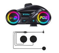 Ounfhtrttk Y13 Pro Motorcycle Helmet Bluetooth Headset Intercom Distance System 500M Range Chip V6.0 Stereo Fm Radio Mixing Music Sharing Functionality Soft Mic