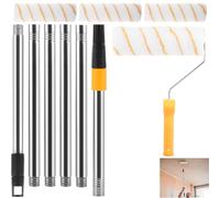 Oungy 1.8m/5.9ft Long Paint Roller Set, 9inch Paint Roller with Roller Sleeve, Ceiling Roller Long Roller for Painting, Large Paint Roller Extension Handle Long Decorating Roller