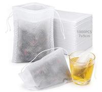 Oungy 1000Pcs Tea Bags, 7x9cm Empty Tea Bags for Loose Tea, Small Tea Infuser Bag with Drawstring, Muslin Tea Bag for Loose Tea, Coffee, Herbs, Spices