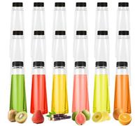 Oungy 30 Pcs Plastic Juices Bottle 12 Oz Reusable Bottles with Lids Clear Water Bottle Bulk Drink Containers for Juicing Smoothie Milk and Homemade Beverages