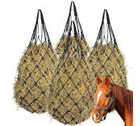 Oungy 4 PCS Hay Net for Horses 40 Inch Length Slow Feed Hay Net for Slower Feeding 2.36"x2.36" Holes Hay Bag Travel Feeder for Horse Stable Trailer and Stall
