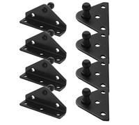 Oungy 4Pcs Ball Stud Mounting Bracket, strut Mount for Gas Shock Spring Strut Lift Support, 2pcs L-Type and 2pcs Flat-Type and 16pcs Screws Black