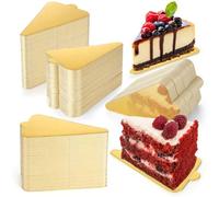 Oungy 500 Pcs Mini Cake Boards, Gold Triangle Cake Base Cards for Mousse Desserts, Slice Displays, Cupcake Bases, Bakery Parties, 4.6 x 3.1 in Paper Pastry Board