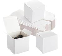 Oungy 70PCS White Gift Boxes, 10x10x10cm Kraft Gift Boxes with Lids, 350GSM Empty Gift Box for Presents, Small Presents Box Favor Boxes for Gifts, Parties, Wedding