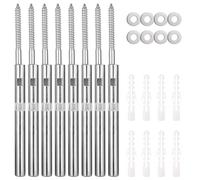 Oungy 8 PCS Floating Shelf Brackets Heavy Duty, 160mm Silver Hidden Shelf Brackets, ø12 x 225mm Invisible Floating Shelves Brackets for Concealed Wood Shelves Wall Mounted