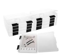 Oungy 8Pack Plastic A4 Storage Boxes with Lids, 31 x 25 x 3cm Clear Plastic File Box A4, Paper Storage Boxes Waterproof Dustproof Document Folders for File, Magazine, Document