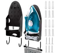 Oungy Pack of 2 Ironing Board Wall Mount, Wall Mount for Electric Iron, Ironing Board Stand Wall Mount with Steel Hooks, Removable Ironing Board Hanger, Over the Door or on the Wall