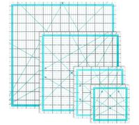 Oungy Pack of 4 Acrylic Square Sewing Rulers, 12.5" x 12.5", 9.5" x 9.5", 6" x 6", 4.5" x 4.5", 30/45/60 Degrees, Transparent Tailor Ruler for Sewing, Fabric Crafts