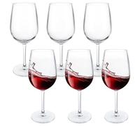 Oungy Set of 6 Large Plastic Wine Glasses, 550ml Unbreakable, Clear Plastic Red Wine Glasses with Long Stem, Perfect for Picnics and Camping