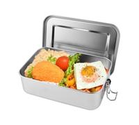 Oungy Stainless Steel Lunch Box - 1400ML Bento Container with Removable Divider, Leakproof Metal Food Storage Container with Lid for Adults