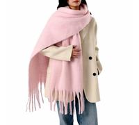 OUNIYA Large Chunky Scarf Oversized Fluffy Scarves Blanket Big Wool Thick Winter Warm, Pink, Large