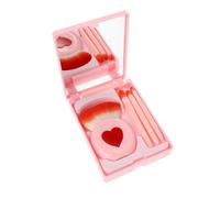 OUNONA 1 Box Travel Makeup Brush Set Portable Cosmetic Accessories for Women Durable Fast Drying Hair Brushes Heart Mirror Case for Beauty Travel Essentials