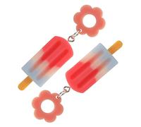 OUNONA 1 Pair Cute Ice Cream Dangle Earrings for Women Colorful Dessert Drop Jewelry Lightweight Unique Design for Summer Fashion Aesthetic Outfits