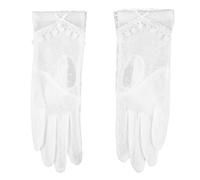 OUNONA 1 Pair Lace Touch Screen Mitten Gloves for Women Breathable Sunscreen Gloves UV Protection for Driving Biking Tennis Special Occasions Elegant Design for Summer Wear