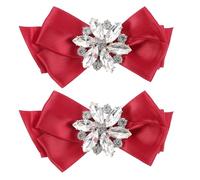 OUNONA 1 Pair Shoe Bow Clip Shoe Bow Clip with Crystal Decor Luxurious Fashion Polyester Artificial Crystal Easy Adds Luxurious Feel