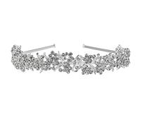 OUNONA 1 PC Silver Wedding Tiara Delicate Leaves Flowers Headband Hair Accessory for Brides Bridal Parties and Special Occasions for Weddings Proms and Formal Events