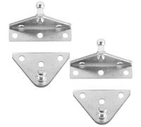 OUNONA 1 Set 10mm Gas Strut Mounting Brackets | 2pcs L Type & 2pcs Flat Type | Includes 16pcs Screws | Heavy Duty Lift Support Silver for Spring Hood Struts & Closer Piston Prop