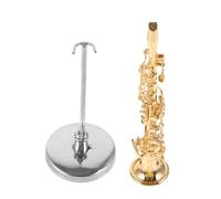 OUNONA 1 Set Miniature Saxophone Model with Stand Case Delicate Instrument Decor present for Music Lovers Home Accent for Display Desk Shelf