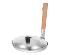 OUNONA 1 Set Oyakodon Pan: Japanese Parent Child Pot - Non Stick Omelette Skillet with Lid - Vertical Wood Handle Egg Cooker - for Frying Cuisine Induction Gas Stove Round