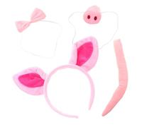 OUNONA 1 Set Pig Ear Headband Costume with Bowtie Fake Nose Adorable Animal Props for Party for Halloween Christmas Easter Masquerade Celebrations