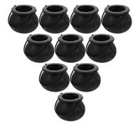 OUNONA 10 Pack Black Witches Cauldron Candy Kettle Tiny Basket for Kids Halloween Kingdom Decoration Plastic Mini Pails Goodie Bag Stuffers