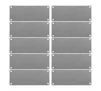 OUNONA 10 Pcs Black Titanium Stainless Steel Blank Name Plates 80x40mm 0.5mm Thick Metal Engraving Blanks with 4 Holes for DIY Door Signs and Hotel Labeling