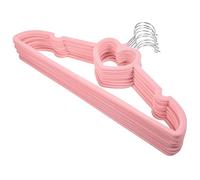 OUNONA 10 pcs Pink Plastic Heart-shaped Anti-slip Clothes Hangers with Swivel Hooks for Jackets Dresses Shirts Skirts Space-saving Coat Hangers for Home Closet and Drying
