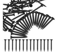 OUNONA 100pcs Black Carbon Steel Self Tapping Screws for Drywall and Plasterboard, Versatile Rust-resistant Screws Suitable for Home Use and Construction Projects