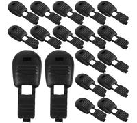 OUNONA 100pcs Black Nylon Cord End Lock 6# 38mm Shoelace Clip for Laces