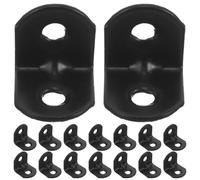 OUNONA 100pcs Heavy Duty L-Shaped Black Corner Brackets - Metal Iron Shelf Support Braces - Angle Brackets for Wood Or Wall Mounted Shelves Corner Reinforcement