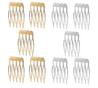 OUNONA 100pcs Metal Blank Hair Combs Teeth Small Combs for Wedding Veils DIY Crafting Wire Slide Hair Styling Tools for Girls Braids