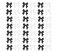 OUNONA 100Pcs Resin Bow Nail Art Ornaments for DIY Nail Decor Unique Three-Dimensional Bow Charms in White and Black for Home
