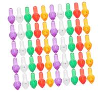 OUNONA 100pcs Small Replacement Bulbs for Ceramic Christmas Trees Colored Twist Lights with Transparent Plastic Bulbs in Red Green Purple Orange for Holiday Decoration