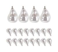 OUNONA 100pcs Teardrop Pearl Charms, White Plastic Imitation Pearl Beads | Faux Pearl Jewelry Beads with Loop for DIY Crafts, Baroque Dangle Pendants for Bracelet, Earrings, Necklaces