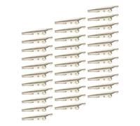 OUNONA 100pcs Versatile Alligator Test Clip Clamp for Electricity Work, Electroplated Silver Iron Cable Clip with Sturdy Metal Construction, for DIY Soldering Helping Hands and Home