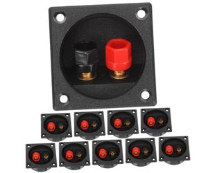 OUNONA 10Pcs Car Speaker Box Terminal Board Connector Black Speaker Terminal Enclosure with Binding Post for Secure Wiring and Easy Installation