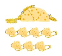 OUNONA 10Pcs Cheese Pendant Keychain Cute Beaded Chain Decor for Backpacks Unique Cheese Shape Charms Lightweight Durable Accessories for Parties and Everyday Use