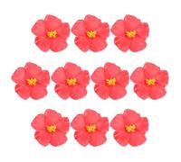 OUNONA 10pcs Decorative Hibiscus Flowers Artificial Hawaiian Flower Heads for Wedding Luau Party DIY Decor Lightweight Photography Prop for Shops Living Rooms