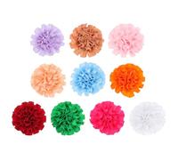 OUNONA 10pcs Dog Flower Collar Bow Tie Charms Polyester Assorted Color Small Pets Photography Props Gift for Birthday Party Random Color