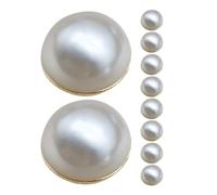 OUNONA 10pcs Double Sided Magnetic Bridal Veil Weights with Artificial Pearls for Firm Grip and Swift Affix, White Alloy Pearl Magnets Suitable for Bridal Veils and Hijabs