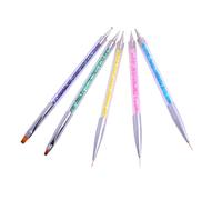 OUNONA 10Pcs Dual-ended Nail Dotting Pen Lightweight Nail Art Brushes UV Gel Drawing Tool for Fine Lines Flowers Patterns DIY Manicure Designs