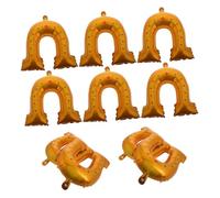 OUNONA 10pcs Gold U Shaped Horseshoe Aluminum Foil Balloons for Weddings Birthdays Party Decorations Versatile Festive Wall Decor Easy to Integrate with Balloon Arches