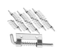 OUNONA 10pcs Heavy Duty Spring Loaded Barrel Bolt Latch with Rebound Mechanism Galvanized Iron Flat Plate Design for Doors and Gates Easy Installation for Indoor and Outdoor Security