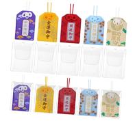 OUNONA 10Pcs Japanese Omamori Amulet Charm Mixed Style Fortune Bag Blessing Charm for Health Protection Family and Friends Easy to Carry with Lanyard