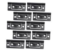 OUNONA 10pcs Matte Black Self Closing Iron Hinges for Cabinets and Furniture Heavy Duty Rotatable Small Door Hinges with Mother and Structure for Smooth Operation and Easy Installation