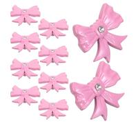 OUNONA 10Pcs Pink Bow Shaped Drawer Knobs Alloy Cabinet Pull Handles for Nursery Closet Doors Decorative Kitchen Cabinet Hardware